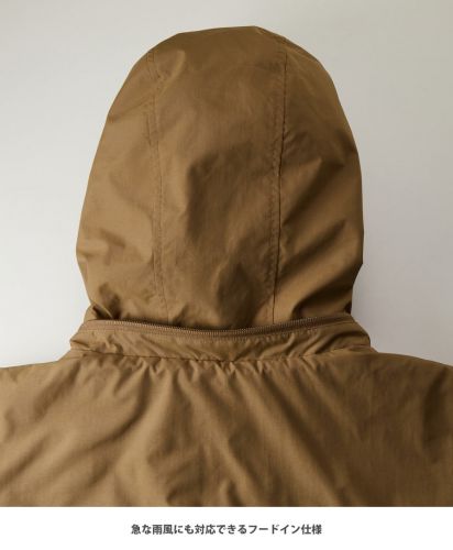 ウォームシェル スタンドフードインジャケット(中綿入)/ 急な雨風にも対応できるフードイン仕様