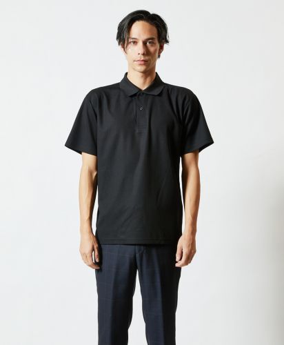 4.7oz ドライカノコ ポロシャツ/002ブラック Lサイズ メンズモデル182cm