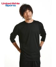 United Athle Sports(ユナイテッドアスレスポーツ)4.7オンス ドライシルキータッチロングスリーブTシャツ(ローブリード)/ 002ブラック  Lサイズ メンズモデル 176cm