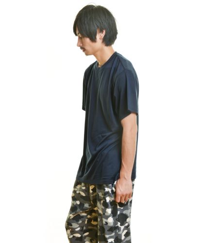 5.6oz ドライコットンタッチ Tシャツ/ネイビー XLサイズ メンズ 176cm