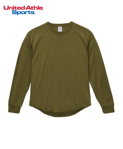 United Athle Sports(ユナイテッドアスレスポーツ)5.6オンス ドライコットンタッチ ラウンドテール ロングスリーブTシャツ(リブ)/246アシッドオリーブ