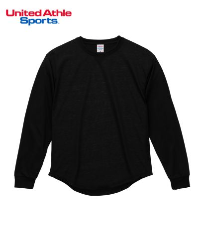 United Athle Sports(ユナイテッドアスレスポーツ)5.6オンス ドライコットンタッチ ラウンドテール ロングスリーブTシャツ(リブ)/002ブラック
