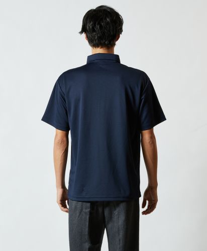 4.1オンス ドライアスレチックポロシャツ（ボタンダウン）/086ネイビー Lサイズ メンズモデル 182cm