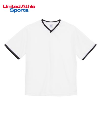 United Athle Sports(ユナイテッドアスレスポーツ)4.1オンス ドライアスレチック ルーズフィット ラインリブ Tシャツ/9816 ホワイト×ホワイト×ブラック