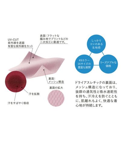 4.1オンス ドライアスレチック ルーズフィット Tシャツ(UNA-5981-01)商品の特徴1