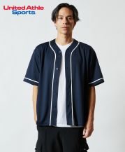  4.1オンス ドライアスレチックベースボールシャツ/4001ネイビーxホワイト Lサイズ メンズモデル182cm