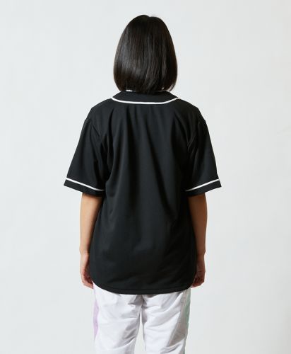  4.1オンス ドライアスレチックベースボールシャツ/ 2001ブラックxホワイト Sサイズ レディースモデル160cm