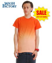 【SALE】DIP DYED メンズ グラデーションWASH Tシャツ/25オレンジ