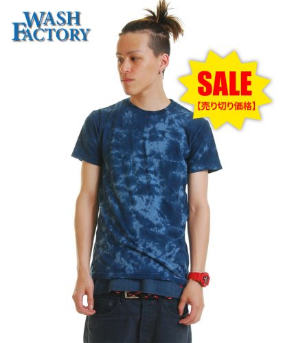 【SALE】CRYSTAL WASH タイダイ WASH Tシャツ/75ネイビー Mサイズ メンズ 175cm