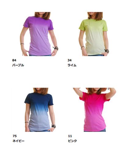 DIP DYED レディース グラデーションWASH Tシャツ/展開カラー