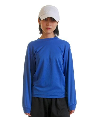 タフドライ長袖Tシャツ(ユニセックス)/ブルー 150サイズ レディース 157cm