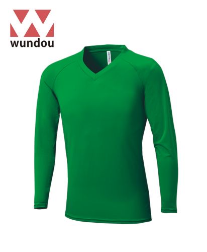 wundou(ウンドウ)カラーインナー 長袖Ｖネック/26 グリーン