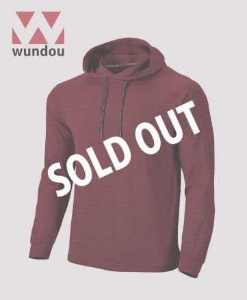 フィットネスフーディロングスリーブシャツ/バーガンディーミックスブラック/SOLDOUT