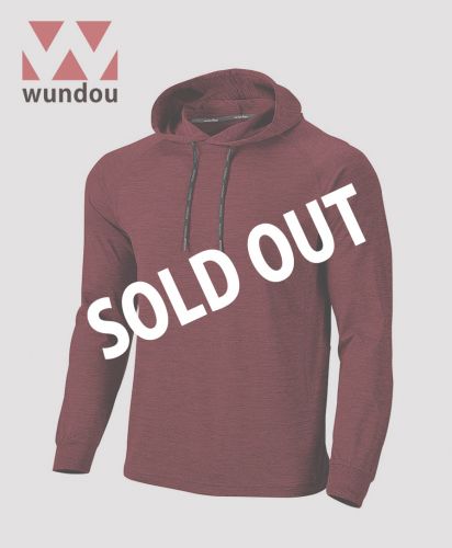フィットネスフーディロングスリーブシャツ/バーガンディーミックスブラック/SOLDOUT