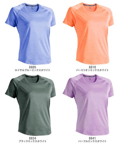 ウィメンズフィットネスストレッチTシャツ/展開カラー